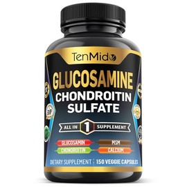 Tenmido Glucosamine Chondroitin MSM Supplement for Men and Women - 4in1 Formula - Joint & Bone Health Support - 150 Capsules
