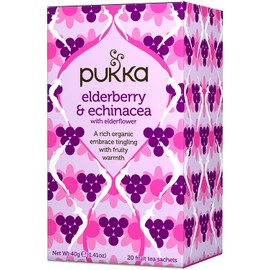 Pukka Organic Elderberry And Echinacea With Elderflower Tea Sachets Tea Bags 20ea