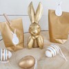 Logbuch-Verlag 2 Gold-Coloured Easter Bunnies Pair 17 cm Easter Decoration