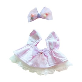 niannyyhouse 20cm Plush Doll Clothes Loose Plain Clothes Headwear Soft Stuffed Plush Toy Fancy Dress Accessories (Purple)