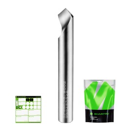 SHARPRO Chamfer Router Bits V Groove O Flute Spiral Router Bit 90 Degree 1/4 Inch Shank CNC Carbide V-bit for Engraving and Chamfering Lettering, Ideal for Wood, Acrylic and PVC