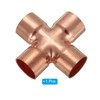 PATIKIL 7/8"(22mm) Copper Cross Pipe Fitting, 4 Way Welding Copper