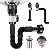 Kit de Drenaje para Lavabos de Cocina,3 en 1 Tubo