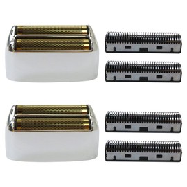 Suifaqi Premium 2Pack Replacement Silver Foil and Cutters for BaBy-liss PRO Double Foil Shaver FXFS2, Silver