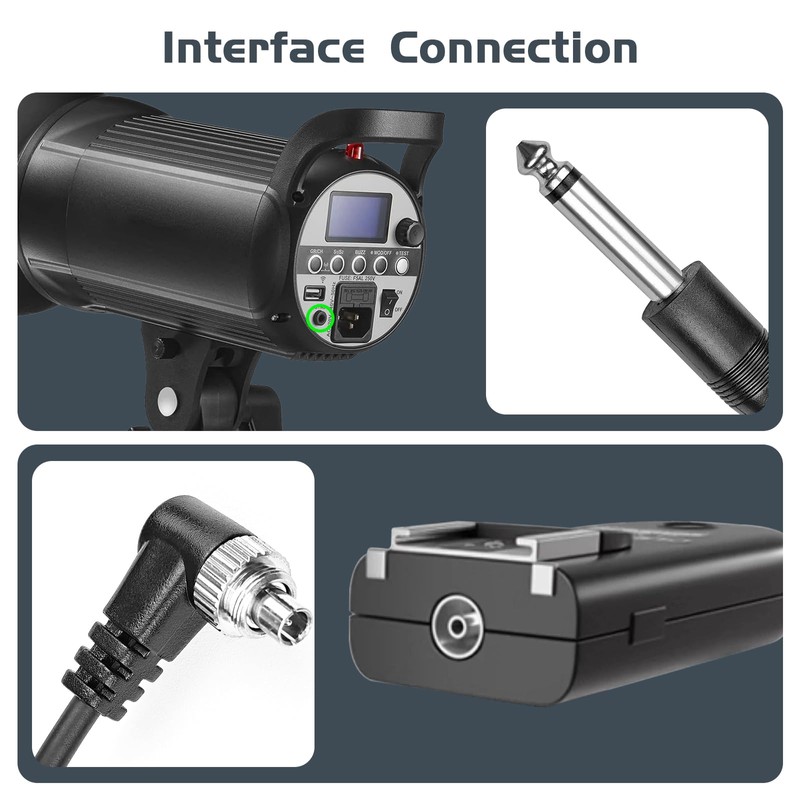 6.35mm to PC Sync Flash Trigger Cable, 1/4" Mono to