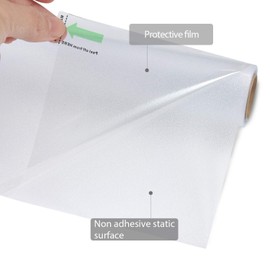 HIDBEA Privacy Window Film Frosted Heat Control UV Protection, Non-Adhesive Window Clings Reusable Translucent Glass Stickers for Home Office Bathroom (Frosted 35.4 Inch x 16.4 Feet)