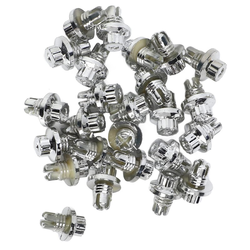 Car Wheel Rivets, 25pcs Plastic Silver Replacement Nuts for AH