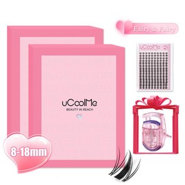 uCoolMe Lashes Fairy Lashes Cluster C Curl 140 Pcs Individual Lash Clusters False Eyelashes Extension Natural Look Beginner Friendly Bond Seal Remover Ultra-Thin Band Makeup 8-18mm Manga Anime Christmas gift Lash Cluster Kit Sringtok:_Short Fairy Kit 