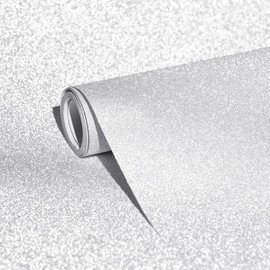 Qianglive Glitter Silver Contact Paper 17.3"×120" Self Adhesive Sparkly Silver Peel and Stick Wallpaper Bling Flash Wallpaper for Cabinet DIY Decoration