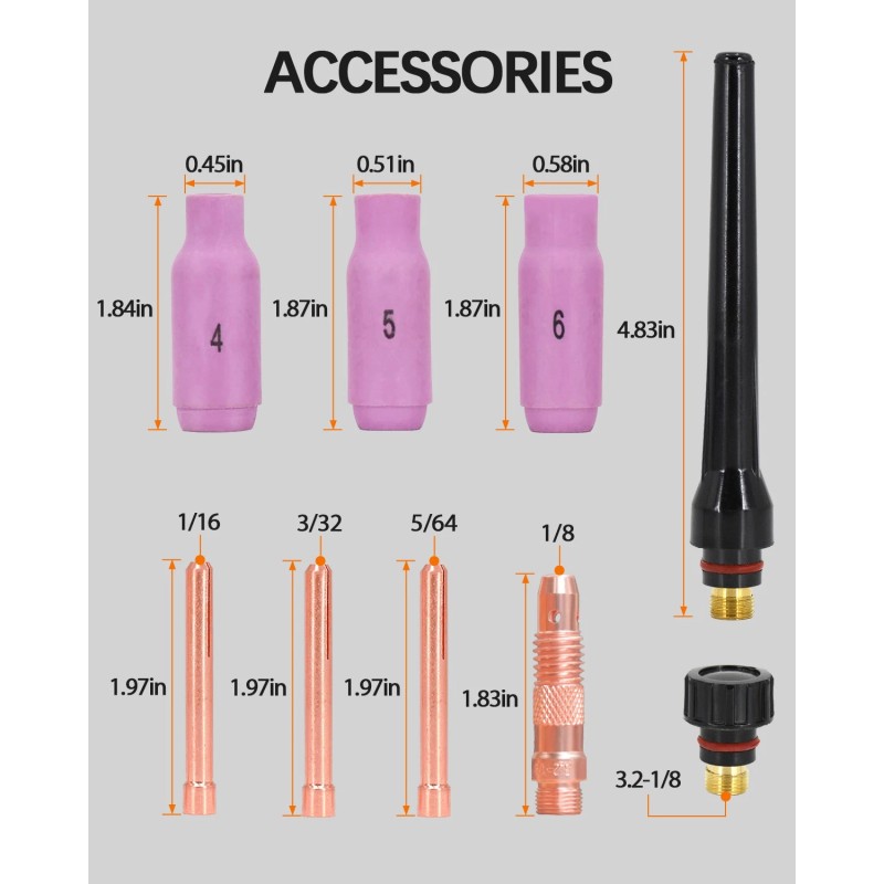 HITBOX WP17V Welding Gun TIG Welder Torch Equipped with 10-25