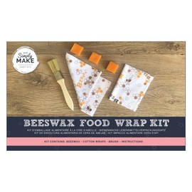 Simply Make Beeswax Wraps Food Wrap Kit, Wrapping Paper Food Wraps Great Alternative Storage Containers Bowl Cover for Food, Eco Friendly Reusable Food Wraps, Plastic Free Beeswax Bread Sandwich Wrap