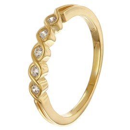 trendor 68395 Women's Ring Gold 333/8K with Zirconia Beautiful Jewellery for Women, Elegant Gift Idea and Great Accessory, Yellow gold, cubic zirconia, Cubic Zirconia
