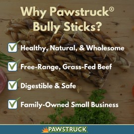 Pawstruck 5" Braided Bully Sticks for Dogs - Natural Bulk Dog Dental Treats & Healthy Chews, Chemical Free, 5 inch Best Low Odor Pizzle Stix