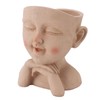 Men Face Flower Pot Hand Painting Resin Men Head Flowerpot