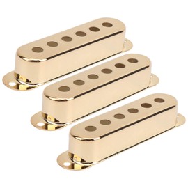 3Pcs Guitar Single Pickup Cover, Brass Single Coil Pickup Cover 48mm/50mm/52mm Stratocaster Pickup Covers for ST SQ Electric Guitar(Golden)
