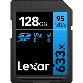 Lexar 128GB Professional 633x SDXC Class 10 UHS-I/U1 Memory Card Up to 95 Mb/s 2 Pack (LSD128GCB1NL633)