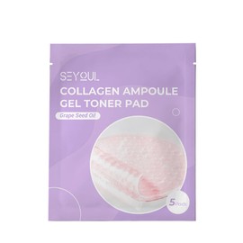 SEYOUL Collagen Ampoule Gel Toner Pad, Pads de Tónico en Gel con Colágeno, Hidratación y Piel Suave (Apariencia Glow), con Aceite de Semilla de Uva, Muestra 5 Pads