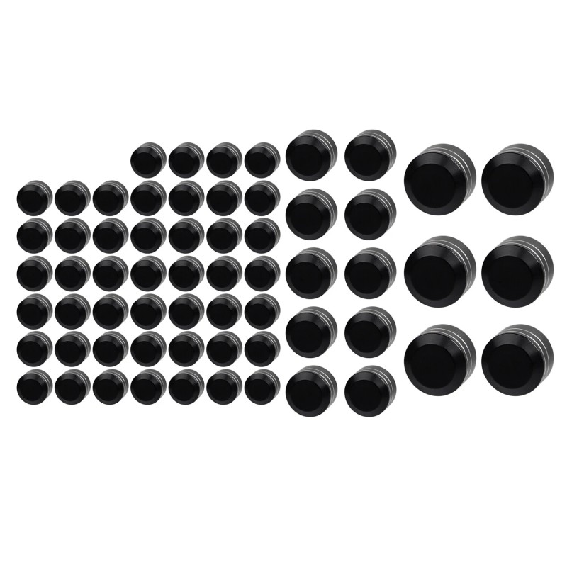 Unbranded Black Cut Engine Bolt Cover Cap For Harley Road