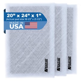 RAYAIR SUPPLY 20x24 Replacement Filter Pads Compatible with Dynamic Air Cleaner 20X24 Refills (3 Pack) White