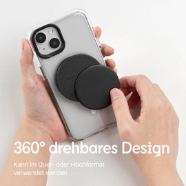 RHINOSHIELD Grip O (MagSafe Compatible) | Grip with Fold Out Holder for MagSafe Compatible Phone Cases, Portrait and Landscape, Phone Holder, Smartphone Accessories - Meatball (White)