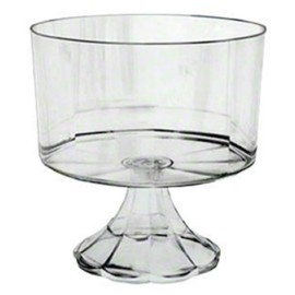 zappy 6 Heavy Weight Disposable Plastic Clear Pedestal Trifle Bowl 120 oz Trifle Bowls Also Used as Clear Serving Bowls Pasta Bowls Salad Bowl Fruit Bowl Punchbowl Popcorn bowl