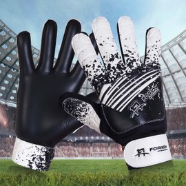 Foriox International Football Goalkeeper Gloves For kids Boys Youth Children Adults Soccer Goalie Glove with Super 3mm Grip Latex Palms Available In Bright Eye-Catching Colors (Black, Size 3)