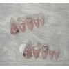 [In-store special discount]Pink Tree Tweed Winter Handmade Nail Tips -