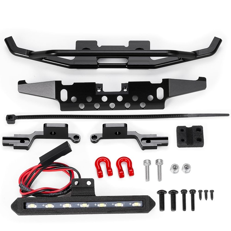 RCLIONS Aluminum Front and Rear Bumper Set Upgrades for TRX4M