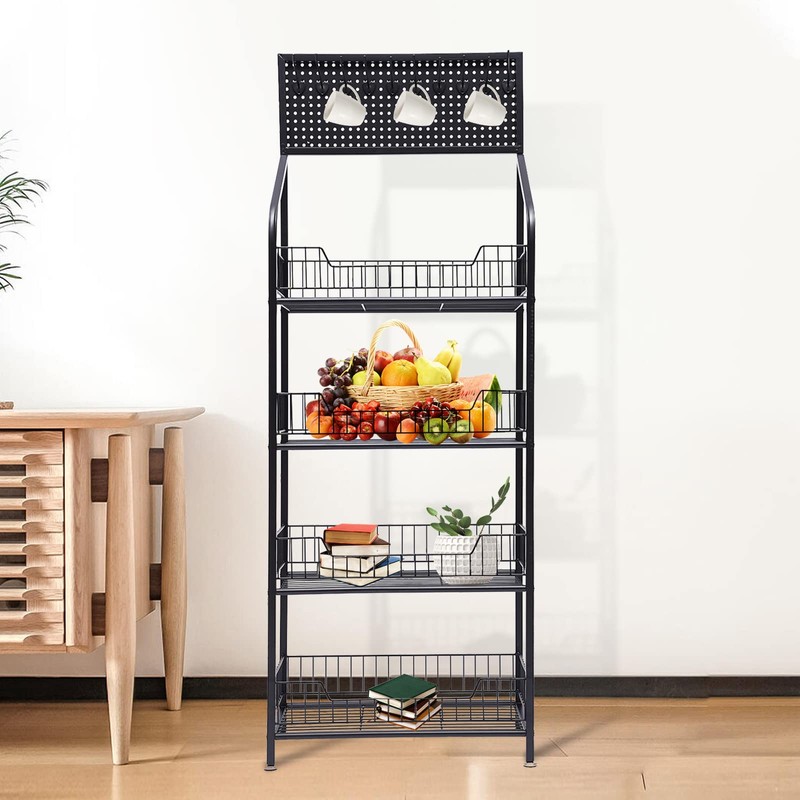 MUSESPANI 4-Tier Storage Shelves, Garage Shelving Units Multi Kitchen Storage