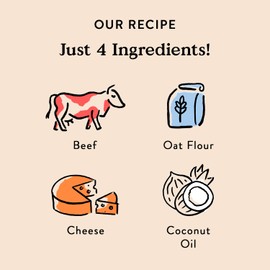 Bocce's Bakery Oven Baked Say Moo Treats for Dogs, Everyday Wheat-Free Dog Treats, Made with Real Ingredients, Baked in The USA, All-Natural Beef & Cheddar Biscuits, 5 oz