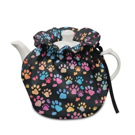 Flashideas Dog Paw Prints Teapot Cozy Tea Pot Dust Cover Teapot Insulation Cover Decorative Teapot Cover Kettle Protective Kitchen Accessory for Hotel Restaurant Tea Party
