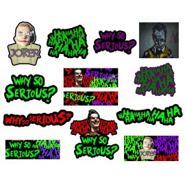 Own The Ave Inc. 2 Random Joker Haha Why So Serious Evil Funny Vinyl Decal Sticker Pack Lot