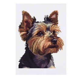 'Yorkshire Terrier Pixel Art' Temporary Tattoo - Water Resistant, Skin-Safe, Non-Toxic Transfer (TO00071045)