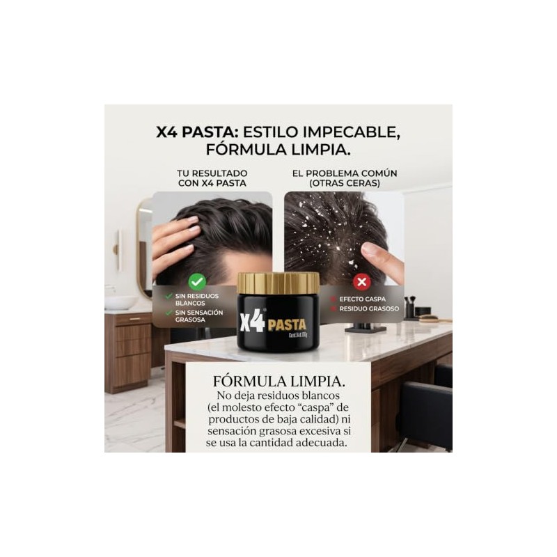 Pasta para el cabello, moldeador de cabello fijación media-alta, productos