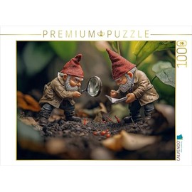 CALVENDO Puzzle The Detective Garden Gnomes in Search of Clues | 1000 Pieces Size 25" x 19"