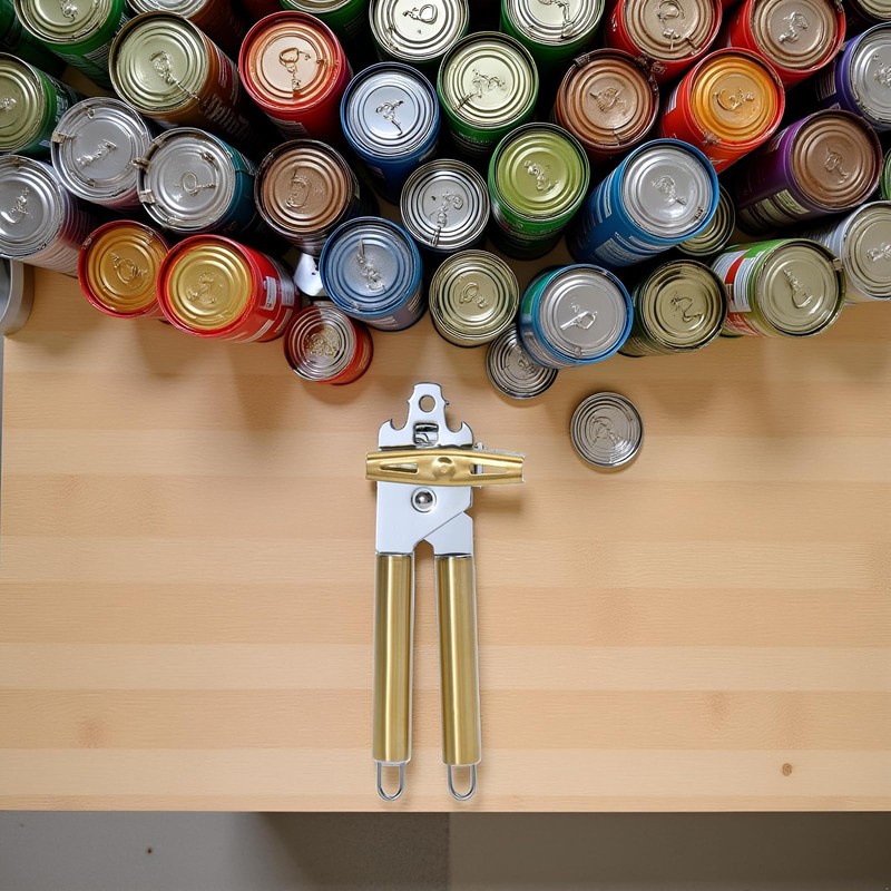 Gold All Metal Can Opener & Bottler Openers, Golden Manual