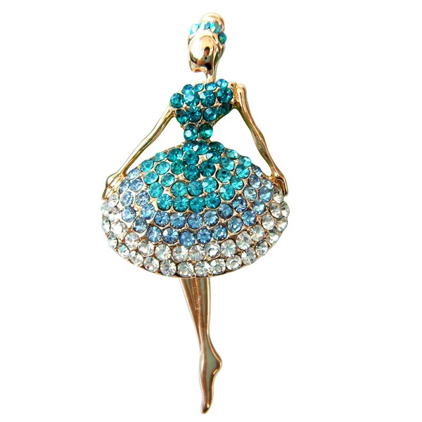 Navachi Broche de cristal multicolor chapado en oro de 19