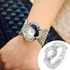 Flower Shape Dial Women Watch Wide Mesh Belt Quartz Elegant