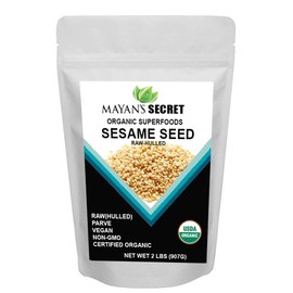 Mayan's Secret Certified Organic hulled Sesame Seeds, 2 Lbs - Gluten Free, Raw, Keto Friendly