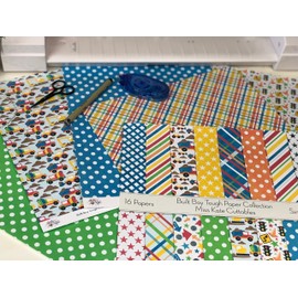 Pattern Paper Pack - Built Boy Tough - Scrapbook Premium Specialty Paper Single-Sided 12"x12" Collection Includes 16 Sheets - by Miss Kate Cuttables
