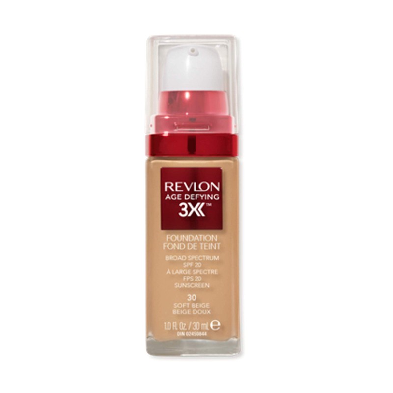 Revlon Liquid Foundation, Age Defying 3XFace Makeup, Anti-Aging and Firming