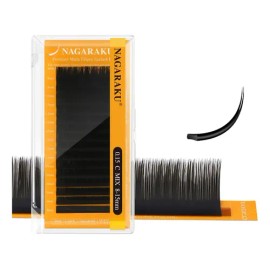 Nagaraku Premium Flat Ellipse Para Extensiones De Pestañas Color 0.15 Mix 8mm 15mm Tipo De Curvatura D