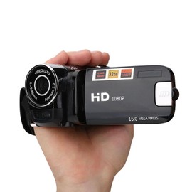 Full HD 16X DV Portable Camcorder Digital Video Camera 270° Rotating Screen Digital Support with Zoom Night Recording (Black)