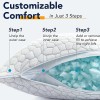 QUTOOL White Cooling Memory Foam Pillow Adjustable Gel Standard Size
