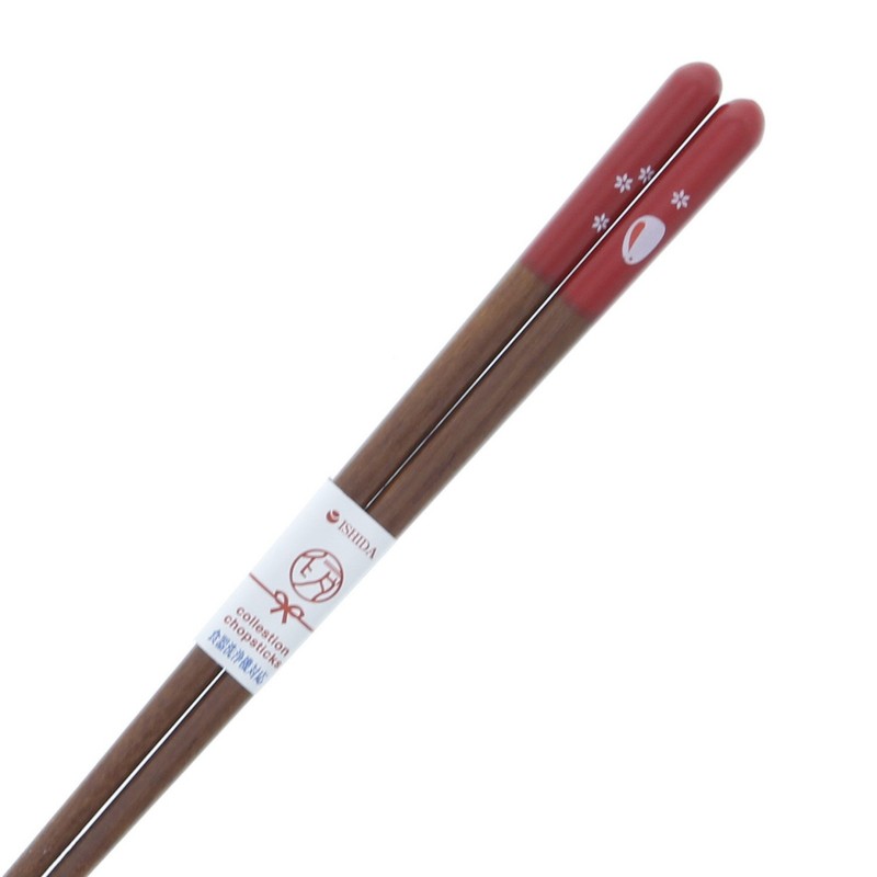 Ishida Flower Rabbit Chopsticks Made in Japan Red 20.5cm