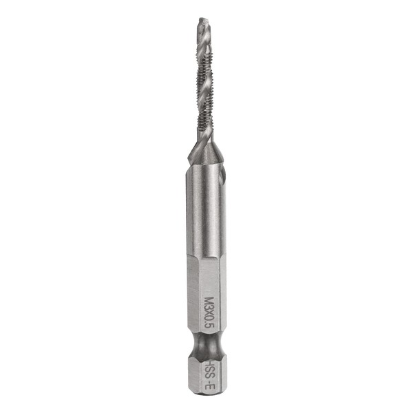sourcing map Combination Drill and Tap Bit, Metric M3 x