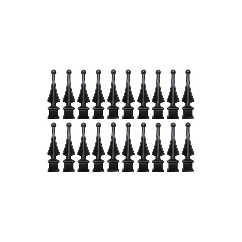 1/2" Black Plastic Four-Sided Spire Wing Tip Finial Fence Topper