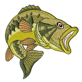 Fish Green Carp Sew-On Sew-On / Iron-On Patch for Clothes Embroidered Iron-On Patch Applique Patch Size 7.0 x 7.7 cm