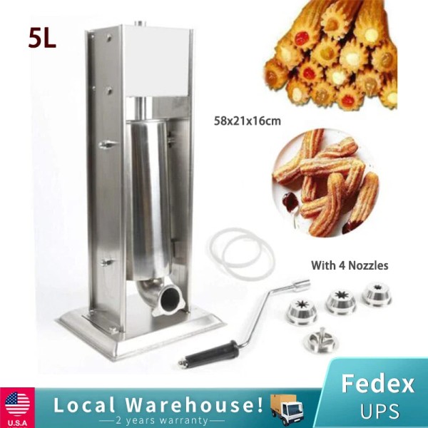Unbranded 5L Stainless Vertical Manual Spanish Donuts Churrera Churros Machine