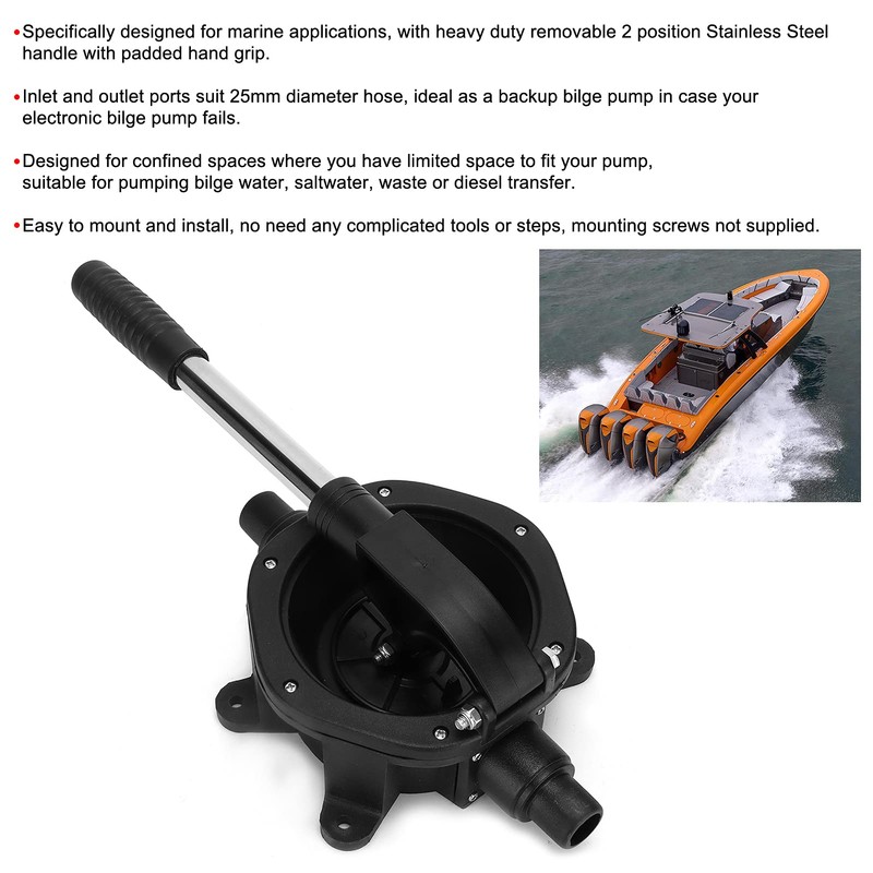 Manual Diaphragm Bilge Pump, Universal Pump, 45 Litres Per Minute